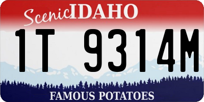 ID license plate 1T9314M