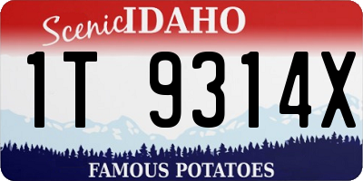 ID license plate 1T9314X