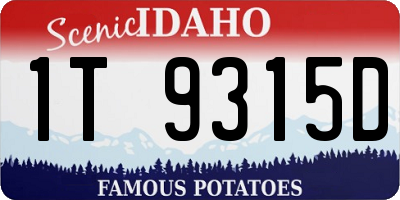 ID license plate 1T9315D