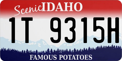 ID license plate 1T9315H