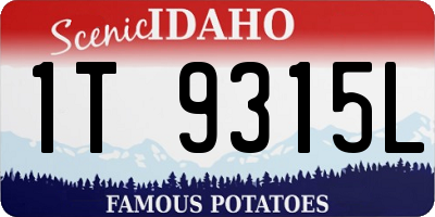 ID license plate 1T9315L