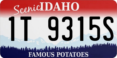 ID license plate 1T9315S
