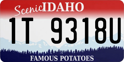 ID license plate 1T9318U