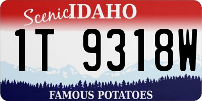 ID license plate 1T9318W