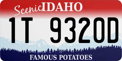 ID license plate 1T9320D