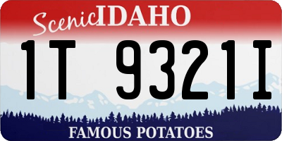 ID license plate 1T9321I