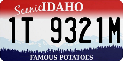 ID license plate 1T9321M