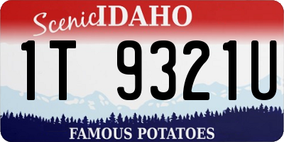 ID license plate 1T9321U