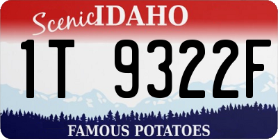 ID license plate 1T9322F