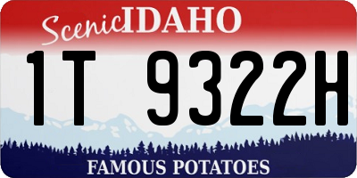 ID license plate 1T9322H