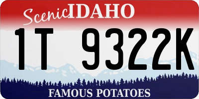 ID license plate 1T9322K