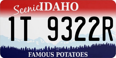 ID license plate 1T9322R