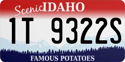 ID license plate 1T9322S