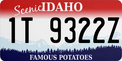 ID license plate 1T9322Z