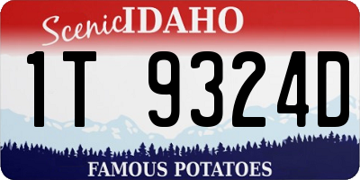 ID license plate 1T9324D