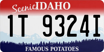 ID license plate 1T9324I