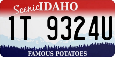 ID license plate 1T9324U