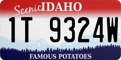 ID license plate 1T9324W