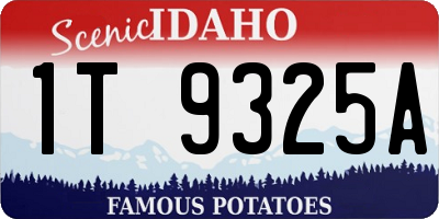 ID license plate 1T9325A
