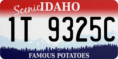 ID license plate 1T9325C