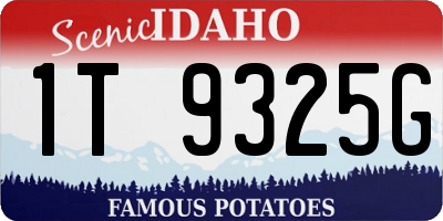 ID license plate 1T9325G