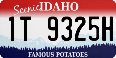 ID license plate 1T9325H
