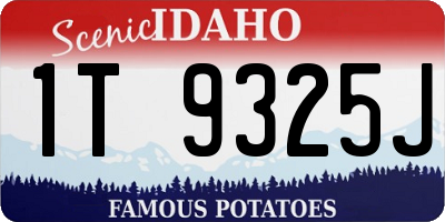 ID license plate 1T9325J