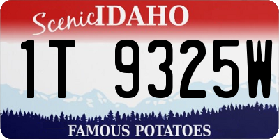 ID license plate 1T9325W