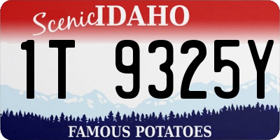 ID license plate 1T9325Y