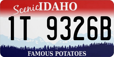 ID license plate 1T9326B