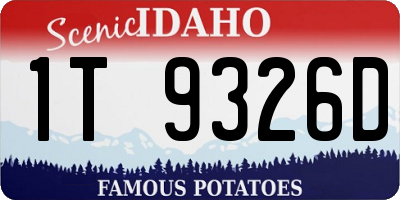 ID license plate 1T9326D