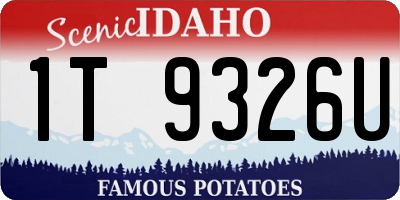 ID license plate 1T9326U
