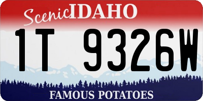 ID license plate 1T9326W