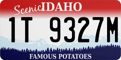 ID license plate 1T9327M