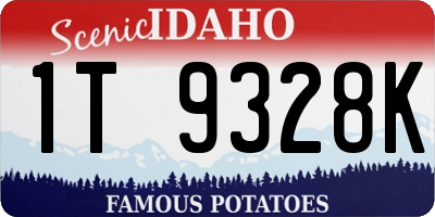 ID license plate 1T9328K