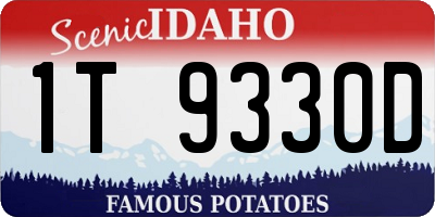 ID license plate 1T9330D