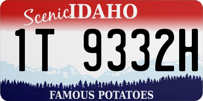 ID license plate 1T9332H