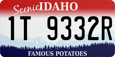 ID license plate 1T9332R