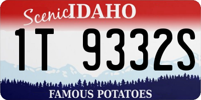 ID license plate 1T9332S