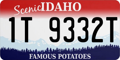 ID license plate 1T9332T