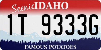 ID license plate 1T9333G