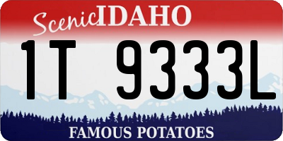 ID license plate 1T9333L