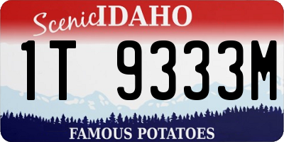 ID license plate 1T9333M