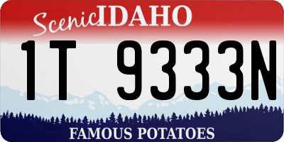 ID license plate 1T9333N