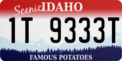 ID license plate 1T9333T