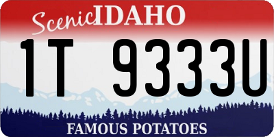 ID license plate 1T9333U