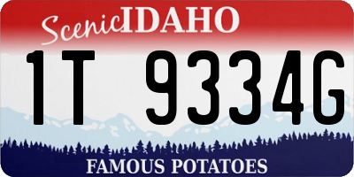 ID license plate 1T9334G