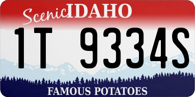 ID license plate 1T9334S