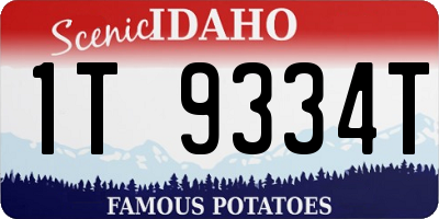 ID license plate 1T9334T