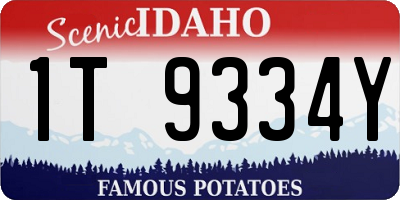 ID license plate 1T9334Y